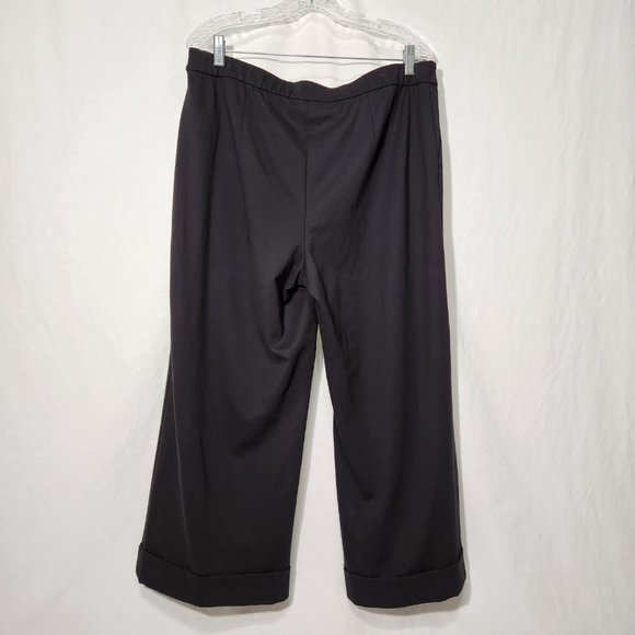 J. Jill Minimalist PONTE Belted Full Leg Cropped Black Pants Size LP LIKE NEW! - Picture 2 of 16